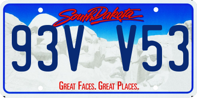 SD license plate 93VV53