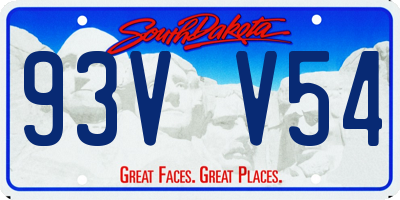 SD license plate 93VV54