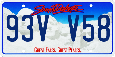 SD license plate 93VV58