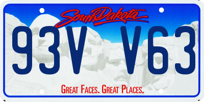 SD license plate 93VV63