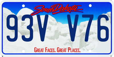 SD license plate 93VV76