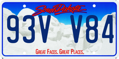SD license plate 93VV84