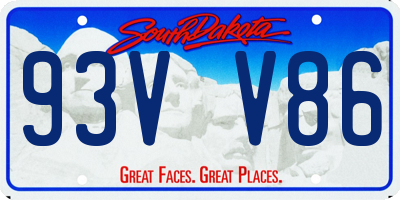 SD license plate 93VV86