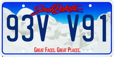 SD license plate 93VV91