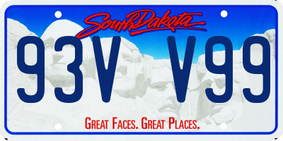 SD license plate 93VV99