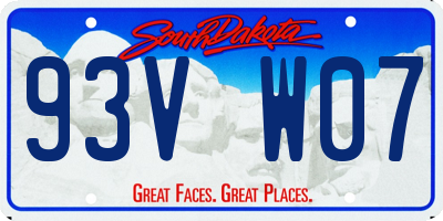 SD license plate 93VW07