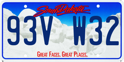SD license plate 93VW32