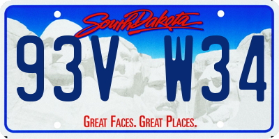 SD license plate 93VW34
