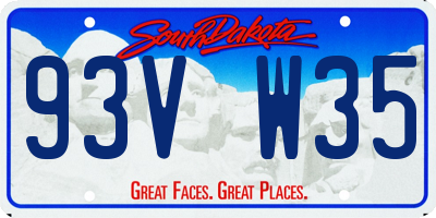 SD license plate 93VW35