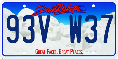SD license plate 93VW37