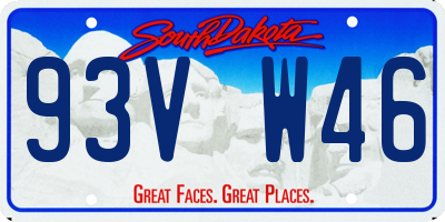 SD license plate 93VW46