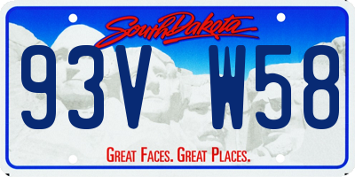 SD license plate 93VW58