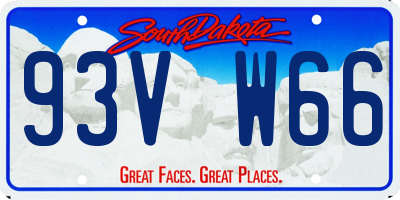 SD license plate 93VW66