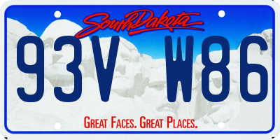 SD license plate 93VW86