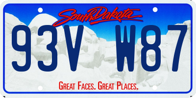 SD license plate 93VW87