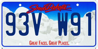 SD license plate 93VW91