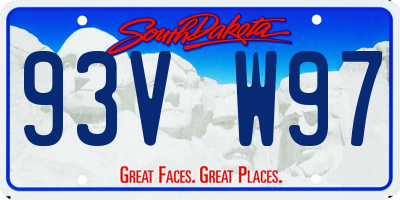 SD license plate 93VW97