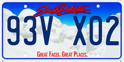 SD license plate 93VX02