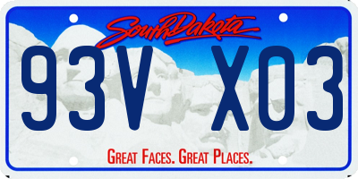 SD license plate 93VX03