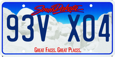 SD license plate 93VX04