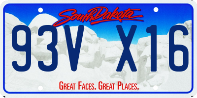 SD license plate 93VX16