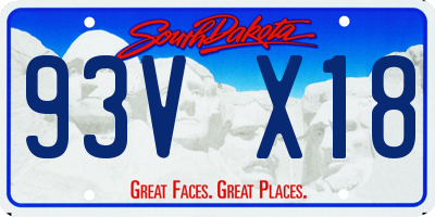SD license plate 93VX18