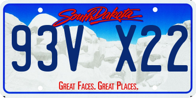 SD license plate 93VX22