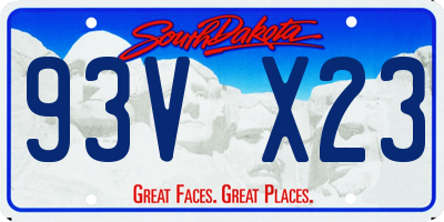SD license plate 93VX23