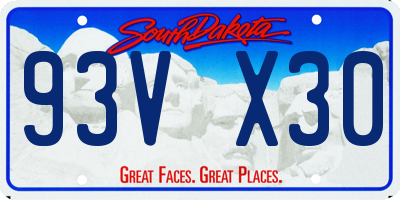 SD license plate 93VX30