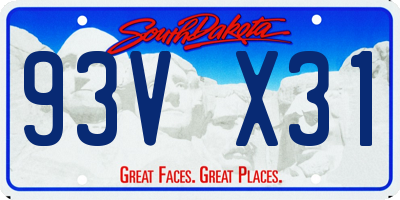 SD license plate 93VX31