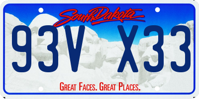 SD license plate 93VX33