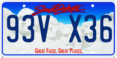SD license plate 93VX36