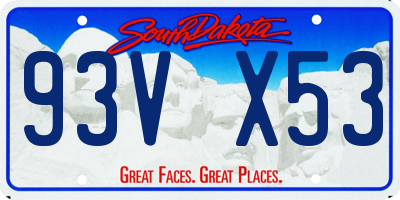 SD license plate 93VX53
