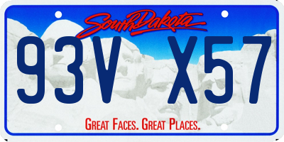 SD license plate 93VX57