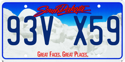 SD license plate 93VX59