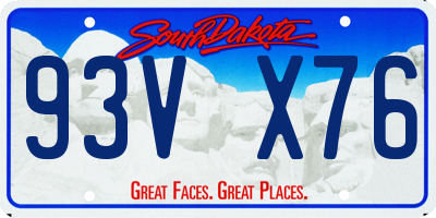 SD license plate 93VX76