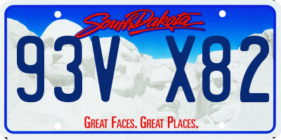 SD license plate 93VX82