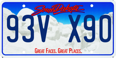 SD license plate 93VX90