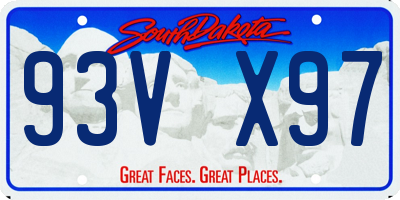 SD license plate 93VX97