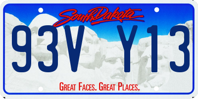 SD license plate 93VY13
