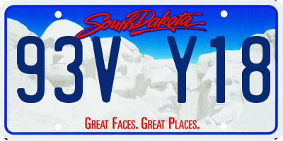 SD license plate 93VY18