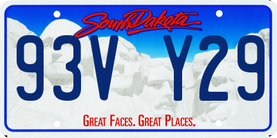 SD license plate 93VY29