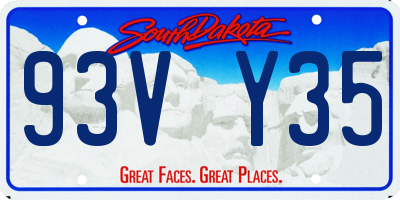 SD license plate 93VY35