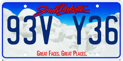SD license plate 93VY36
