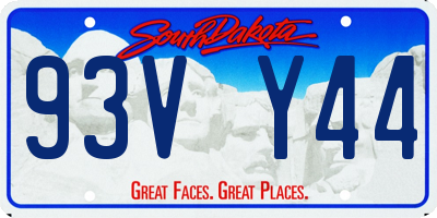 SD license plate 93VY44