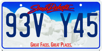 SD license plate 93VY45