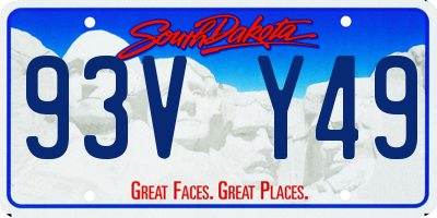 SD license plate 93VY49