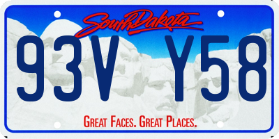 SD license plate 93VY58