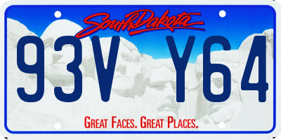 SD license plate 93VY64
