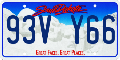 SD license plate 93VY66